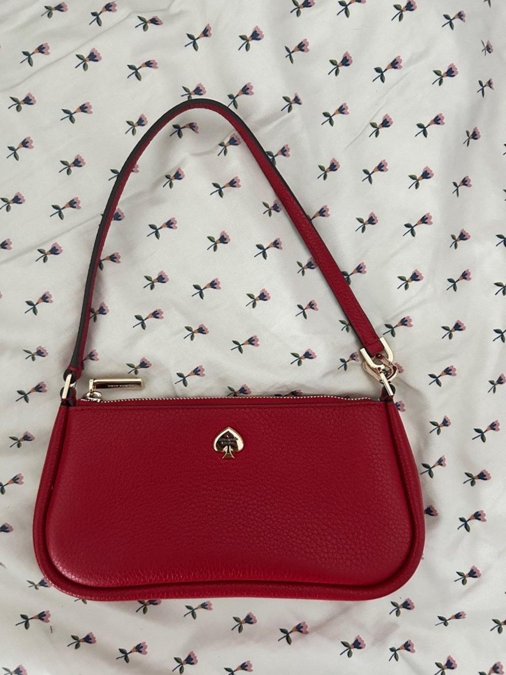 kate spade Red Mini Shoulder Bag with Gold Spade Logo
